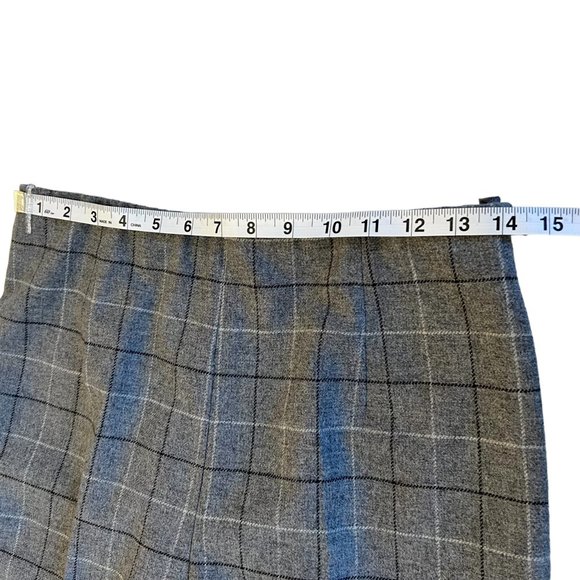 Talbots Gray Plaid Wool Side Zip Trousers Size 8 - Picture 6 of 16